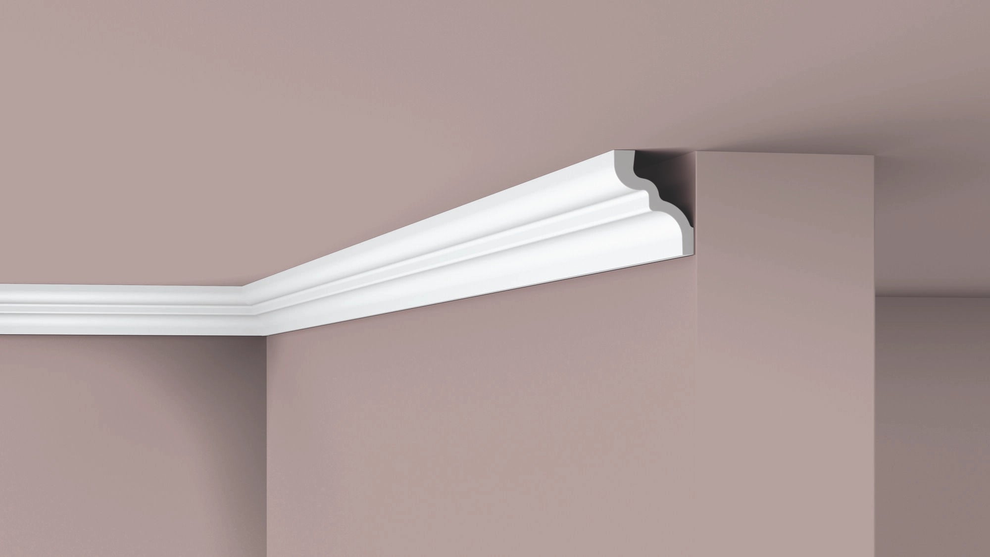 NOMASTYL® NMC 2m Ceiling Coving on plain wall and ceiling Decormania UK